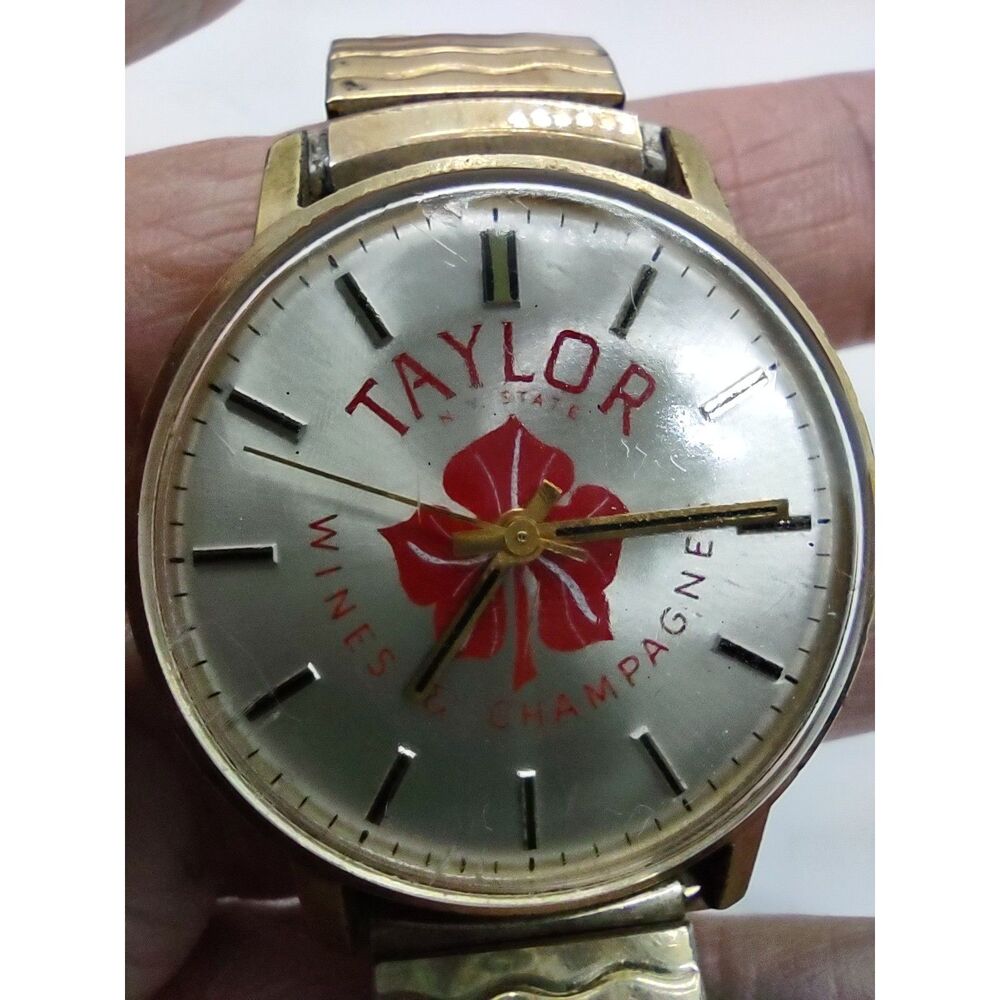 Taylor New York State Wines and Champagne Manual Wind Vintage Watch